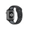 ساعت هوشمند اپل واچ سری 2 نایک پلاس مدل 38 میلی متری MNYX2 با بند ورزشی نایک مشکی و بدنه آلومینیومی حاکستری